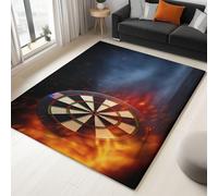 Generico Tappeto Salotto Arte Digitale Bersaglio Da Dardo In Fiamme 120 x 180 cm Tappeti Soggiorno, Nero Tappeto Lavabile Dell'Interno Morbido - Per La Camera Da Letto La Cucina Il Tavolo Della Sala