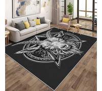 Generico Tappeto Salotto Bafometto 240x340, Gotico Demone Satanico Tappeto Cucina Antiscivolo Lavabile, Tappeti Camera da Letto Grande Morbido Flanella, Lavabile in Lavatrice H-3