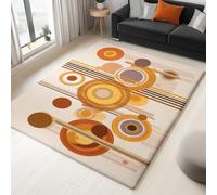 Generico Tappeto Salotto Bohemian Mia Circle Stripes 160 x 230 cm Tappeti Moderno Del Soggiorno, Beige Tappeto Lavabile Dell'Interno Morbido, Per La Camera Da Letto La Cucina Il Tavolo Della Sala