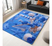 Generico Tappeto Salotto Collage Marinaio Faro Nave 160 x 230 cm Tappeti Moderno Del Soggiorno, Blu Tappeto Lavabile Dell'Interno Morbido, Per La Camera Da Letto La Cucina Il Tavolo Della Sala