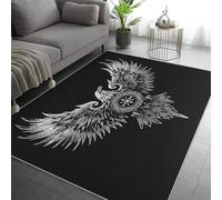 Generico Tappeto Salotto Corvo Vichingo 180x240, Mitologia Norrena Celtica Tappeto Cucina Antiscivolo Lavabile, Tappeti Camera da Letto Grande Morbido Flanella, Lavabile in Lavatrice H-13