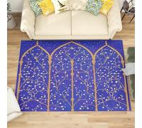Generico Tappeto Salotto di Flanella Stampato In 3D, Viti Arabe Dorate Tappeti Morbido Soggiorno Camera per Bambini, Decorazione Grande Viola Tappeto per Giochi Antiscivolo, 120x180 cm