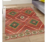 Generico Tappeto Salotto e Camera da Letto, Lavabile Antiscivolo, Tappeti di zona,Christmas-Rosso Verde Vintage Decoration Beige,colourful,120 x 185 cm