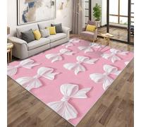 Generico Tappeto Salotto Fiocco Rosa, Tappeto Carino Kawaii Fiocchi Camera da Letto 180x200cm, Tappeti Salotto Antiscivolo, Lavabili, Morbido, Arredo Casa