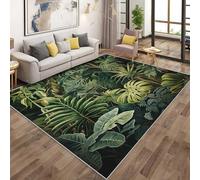 Generico Tappeto Salotto Foglie di Palma Monstera, Tappeto Giungla Tropicale Botanico Camera da Letto 100x150cm, Tappeti Salotto Antiscivolo, Lavabili, Morbido, Arredo Casa