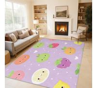 Generico Tappeto Salotto Frutta Colorato, Tappeto Uva Fragola Kawaii Camera da Letto 120x160cm, Tappeti Salotto Antiscivolo, Lavabili, Morbido, Arredo Casa