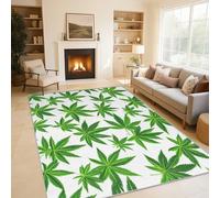 Generico Tappeto Salotto Marijuana 140x200, Erba di Cannabis Tappeto Cucina Antiscivolo Lavabile, Tappeti Camera da Letto Grande Morbido Flanella, Lavabile in Lavatrice H-17