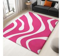 Generico Tappeto Salotto Minimalismo Stampa Zebra Rosa 60 x 90 cm Tappeti Moderno Del Soggiorno, Rosa Tappeto Lavabile Dell'Interno Morbido, Per La Camera Da Letto La Cucina Il Tavolo Della Sala