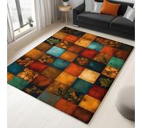 Generico Tappeto Salotto Modello A Blocchi In Stile Fattoria 180x240cm Tappeti Soggiorno Antiscivolo Lavabile, Tappeto Pelo Corto per Camera da Letto Sala da Pranzo Tappeti Decor Interno