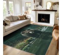 Generico Tappeto Salotto Moderno Orso Bruno, Tappeto Ingresso Interno Fauna Selvatica 50 x 80 cm, Tappeti da Antiscivolo e Lavabili, Arredo Casa C10