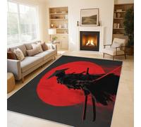 Generico Tappeto Salotto Moderno Sagoma Samurai, Tappeto Ingresso Interno Giapponese Orientale 50x80 cm, Tappeti da Antiscivolo e Lavabili, Arredo Casa C&J40