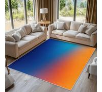 Generico Tappeto Salotto Moderno Sfumatura, Tappeto Ingresso Interno Ombre Blu Arancione 50x80 cm, Tappeti da Antiscivolo e Lavabili, Arredo Casa C20