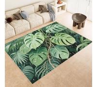 Generico Tappeto Salotto Monstera verde, Tappeto Per Soggiorno Botanico, lavabile, a pelo corto, antiscivolo, super morbido, grande, per soggiorno, camera da letto 160x230cm