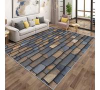 Generico Tappeto Salotto Muro di Mattoni, Tappeto Rustico Muro di Pietra Camera da Letto 120x160cm, Tappeti Salotto Antiscivolo, Lavabili, Morbido, Arredo Casa