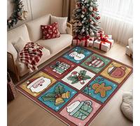 Generico Tappeto Salotto Natale 240x340 cm, Tappeto Omino di Pan di Zenzero, Antiscivolo Pelo Corto Lavabili per Camera da Letto Cucina Bagno P-&16