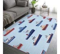 Generico Tappeto Salotto Nave 160x230, Nave da Crociera Bambini Ragazzi Tappeto Cucina Antiscivolo Lavabile, Tappeti Camera da Letto Grande Morbido Flanella, Lavabile in Lavatrice H-5