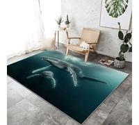 Generico Tappeto Salotto Piccole Dimensioni - Blu-Verde 40x60 cm Tappeto Antiscivolo Lavabile a Pelo Corto Sotto Il Mare Balena Motivo per Camera Da Letto Corridoio Soggiorno Sala