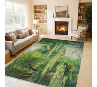 Generico Tappeto Salotto Stagno Loto, Tappeto Paesaggio Pittura a Olio Salice Camera da Letto 60x90cm, Tappeti Salotto Antiscivolo, Lavabili, Morbido, Arredo Casa QAZ11