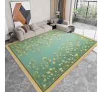 Generico Tappeto Salotto Stile Pastorale Fiori Viti Tappeti Decorativi 60x90 cm Morbido Pelo Corto Lavabile, Verde Salvia Tappeti Soggiorno Grandi Antiscivolo per Sala da Pranzo Camera da Letto