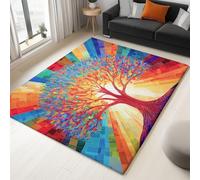 Generico Tappeto Salotto Surrealismo Albero Della Vita 160 x 230 cm Tappeti Moderno Del Soggiorno, Colore Tappeto Lavabile Dell'Interno Morbido, Per La Camera Da Letto La Cucina Il Tavolo Della Sala