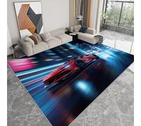 Generico Tappeto Salotto Surrealismo Auto Sportiva 60 x 90 cm Tappeti Moderno Del Soggiorno, Blu Tappeto Lavabile Dell'Interno Morbido - Per La Camera Da Letto La Cucina Il Tavolo Della Sala
