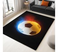 Generico Tappeto Salotto Surrealismo Pallone Da Calcio 90 x 150 cm Tappeti Moderno Del Soggiorno, Nero Tappeto Lavabile Dell'Interno Morbido - Per La Camera Da Letto La Cucina Il Tavolo Della Sala