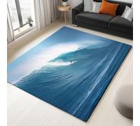 Generico Tappeto Salotto Surrealismo Surfista Onde Enormi 140 x 200 cm Tappeti Moderno Del Soggiorno, Blu Tappeto Lavabile Dell'Interno Morbido, Per La Camera Da Letto La Cucina Il Tavolo Della Sala
