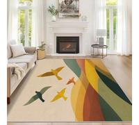 Generico Tappeto Salotto Uccello Volante 40x60 cm, Tappeto Bohémien Retrò, Antiscivolo Pelo Corto Lavabili per Camera da Letto Cucina Bagno P-&8