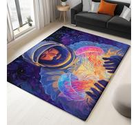 Generico Tappeto SalottoBiografia Dell'Astronauta Della Galassia 60 x 90 cm Moquette Camera da Letto Tappeto AntiscivoloBlu-Viola, Moquette Salotto Lavabile per Salotto Cameretta Bambino Ufficio