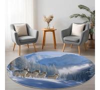 Generico Tappeto SalottoDipinto Olio Branchi Lupi Montagna Nelle Foreste 60 cm Moquette Camera da Letto Tappeto AntiscivoloBlu, Moquette Salotto Lavabile per Salotto Cameretta Bambino Ufficio