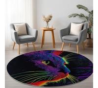 Generico Tappeto SalottoMotivo Gatto Surreale 100 cm Moquette Camera da Letto Tappeto AntiscivoloNero, Moquette Salotto Lavabile per Salotto Cameretta Bambino Ufficio