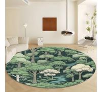 Generico Tappeto SalottoSentiero Degli Alberi Della Foresta Animati 100 cm Moquette Camera da Letto Tappeto AntiscivoloVerde, Moquette Salotto Lavabile per Salotto Cameretta Bambino Ufficio