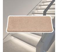 Generico Tappeto Scale Interne Tappetini per gradini Tappetini per Scale Moquette Kaki Beige Bianco, Proteggi gradini Antiscivolo Tappetini per Scale riutilizzabili(Khaki 2 PCS,W 22 CM L 60 CM)