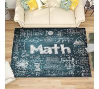Generico Tappeto Soggiorno Moderno a Pelo Corto - Argomento di Formule Matematiche Tappeto Morbido e Antiscivolo per Camera da Letto, Verde Scuro Tappeti Lavabile in Lavatrice Dimensione:80x150 cm