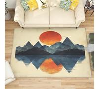 Generico Tappeto Soggiorno Moderno a Pelo Corto - Odio di Montagna Astratto Tappeto Morbido e Antiscivolo per Camera da Letto, Multicolore Tappeti Lavabile in Lavatrice Dimensione:160x230 cm