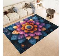 Generico Tappeto Soggiorno Petali Colori Arte Piante Imitazione Cashmere 60x120 cm Antiscivolo Anti-Incrostazione Lavabile in Lavatrice Tappeto Ingresso Esterno Adatto per Corridoio Angolo Colazione