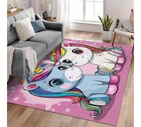 Generico Tappeto Soggiorno Unicorno Cartone Animato Rosa 60x90 cm Tappeti per Salotto Moderno Cameretta Bimba Tappeti, Tappeto morbido e Antiscivolo Soffice per la camera da letto