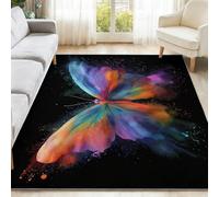 Generico Tappeto Sognante Squisito Animale Farfalla 120 x 180 cm - Antiscivolo Lavabile Tappeti Camera Da Letto, Corto Pile Tappeto per Soggiorno, Sala da Pranzo, Corridoio, Ufficio - Buio