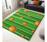 Generico Tappeto Sportivo per Bambini e Ragazzi, Antiscivolo Lavabile, XXL, Campo da Basket Verde Tappeto da Gioco Indoor, 160 x 230 cm