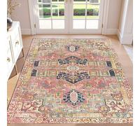 Generico Tappeto,Stampa moderna vintage floreale multicolore in stile shabby chic, rosa, 170 x 170 cm, Soggiorno Camera Da Letto Cucina, Arredamento Per La Casa,