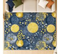 Generico Tappeto Stile Italiano - Perfetto per Ambienti Moderni, Elegante fuochi d’artificio punti, Giallo blu, 180 X 270 cm