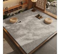 Generico Tappeto tessuto beige naturale, tappeto impermeabile, morbido tappetino in rattan giapponese for yoga in ufficio a casa, lavabile in lavatrice facile da pulire(Grigio,100 * 160cm)