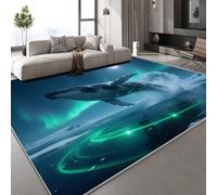 Generico Tappeto Zerbini Lavabile Balena Mare 50x80 cm Tappeti per ingresso interno Antiscivolo, Aurora Natura Camera da Letto Pelo Corto,Tappeti Grande Sala da Pranzo,Ufficio,Corridoio