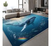 Generico Tappeto Zerbini Lavabile Balena Medusa 50x80 cm Tappeti per ingresso interno Antiscivolo, Sotto Il Mare Sogna Camera da Letto Pelo Corto,Tappeti Grande Sala da Pranzo,Ufficio,Corridoio