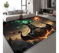 Generico Tappeto Zerbini Lavabile Barca A Vela Grande Albero 50x80 cm Tappeti per ingresso interno Antiscivolo, Bussola Rune Camera da Letto Pelo Corto,Tappeti Grande Sala da Pranzo,Ufficio,Corridoio