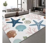 Generico Tappeto Zerbini Lavabile Stella Marina Corallo 50x80 cm Tappeti per ingresso interno Antiscivolo, Camera da Letto Pelo Corto,Tappeti Grande Sala da Pranzo,Ufficio,Corridoio