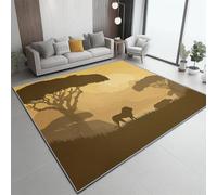 Generico TappetoSilhouette Animali Piante Mimose Per Soggiorno Antiscivolo,60 x 90 cm Rug Lavabile In Lavatrice Per Camera Da Letto Camera Dei Bambini Ufficio Sala Da Pranzo - Giallo