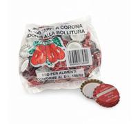 Generico Tappi a Corona Rossi 26 mm Idonei alla Bollitura per Bottiglie di Salsa e passata, per Uso Alimentare, Chiusura Ermetica per Birra e Conserve, 100 Pezzi