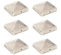 Generico Tappi per Pali a Piramide 6 pz in Acciaio Inox 91x91 mm,Articoli di ferramenta,Barriere e recinzioni,Accessori per cancelli e recinzioni-145487