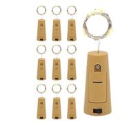 Generico Tappo Luce Led Per Bottiglia, Luci Per Bottiglie Di Vetro, 10 Pezzi 2m Lampada Bottiglia Luci LED Decorative Per Esterni, Feste, Natale, Decorazione Di Nozze, Matrimonio, Festa, Bianco Caldo